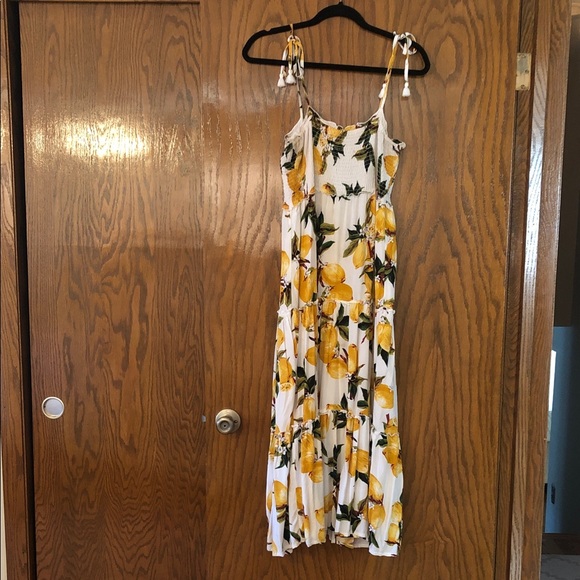 Blue Island Lemon Print Midi Dress - Picture 1 of 3